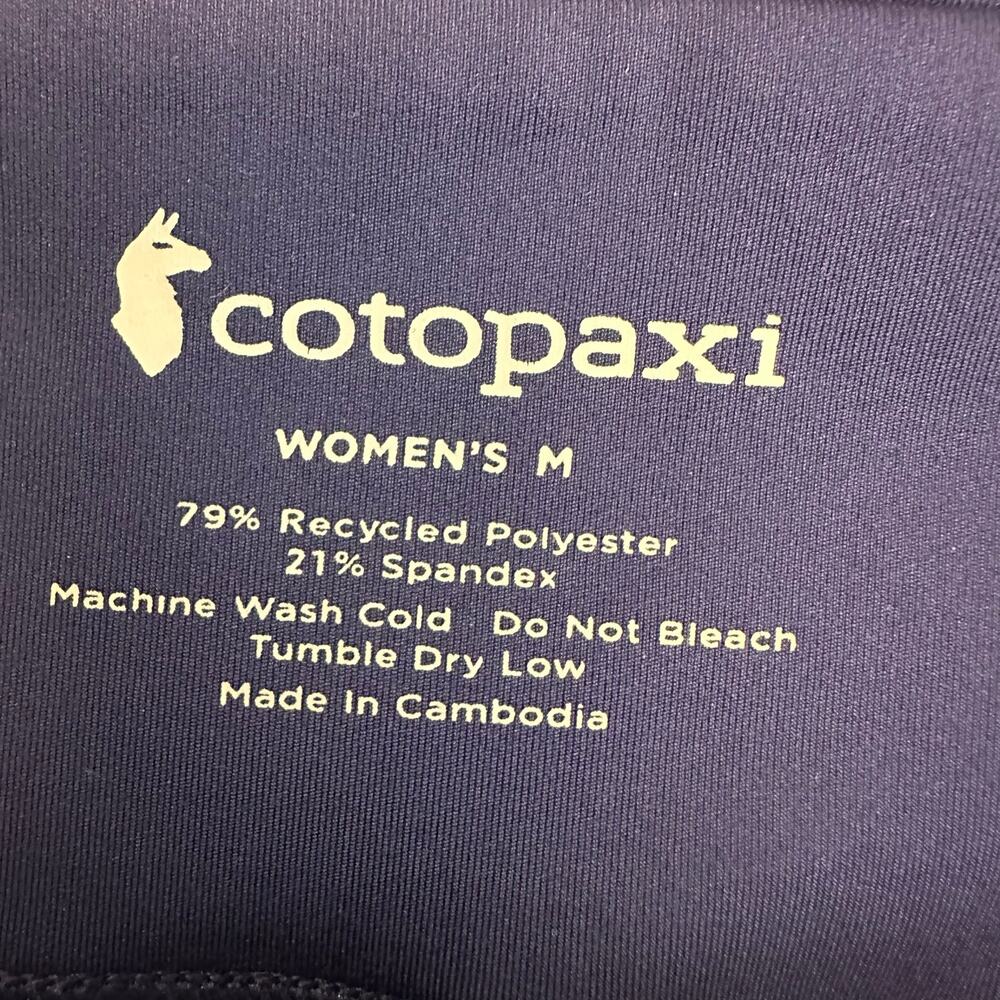 Cotopaxi Women's Mari Bike Shorts Navy Blue Orange Logo Size Medium Highwaisted - Picture 5 of 5